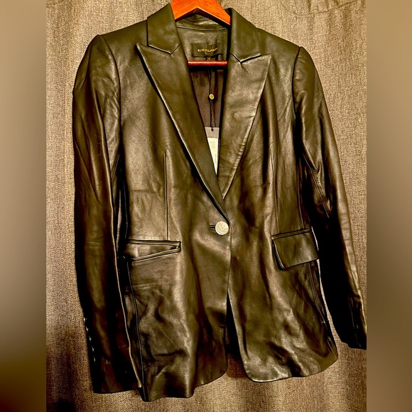 Black leather blazer by Kori Halperin - Picture 1 of 6